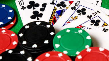 playing cards with chips