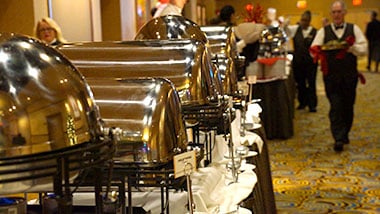 banquet buffet style hallway