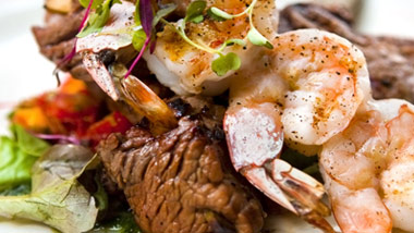 Steak and seafood entree