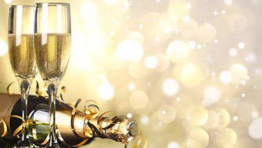 Champagne Glasses and Champagne Bottle