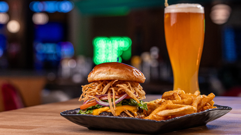 Burger and a beer